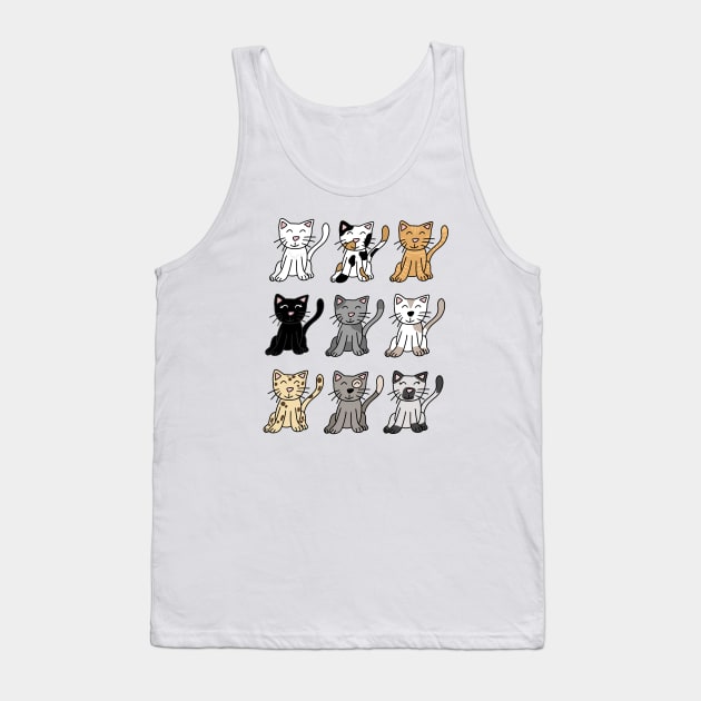 Cute Cats Tank Top by Maddie Doodle